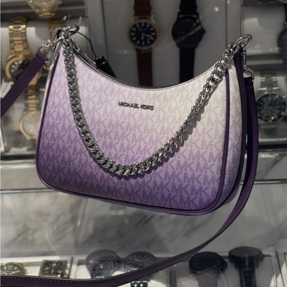 NWT MICHAEL KORS OUTLETJet Set Large Ombré Signature Logo Pochette - Picture 2 of 9